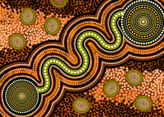 Aboriginal dot art vector image