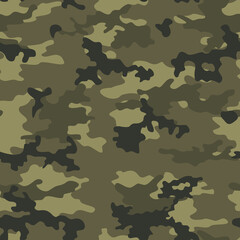 Fototapeta premium Khaki camouflage vector stylish template for printing.