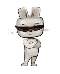 Little hare. Cartoon style. Young cub. Vector. Cute baby.