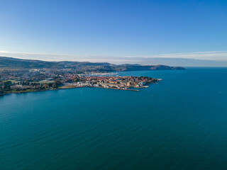 Fototapeta premium Aerial view of small Adriatic town Izola, Slovenia
