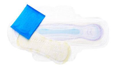 Women hygienic pads isolated on white background