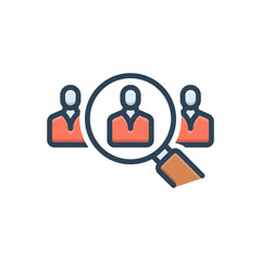 Fototapeta premium Color illustration icon for personnel