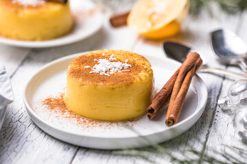 Natilla Colombian or Spain cuisine - Christmas tradition
