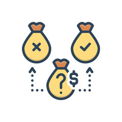 Color illustration icon for perhaps