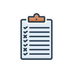 Color illustration icon for list 