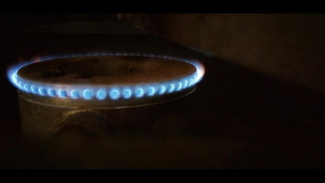 Close Up a hornilla de estufa de gas