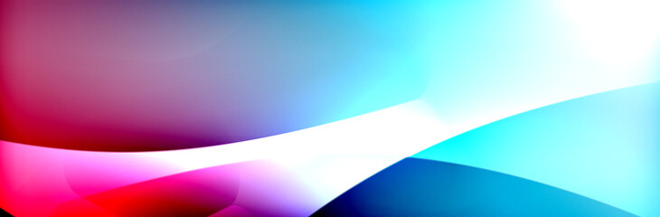Fluid gradient neon color waves, vector abstract background