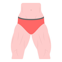 
Six pack flat editable vector, body part 
