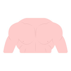 
Six pack flat editable vector, body part 
