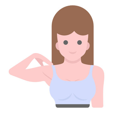 
Shoulder Rotation Exercise Flat Vector Denoting Female Workout 
