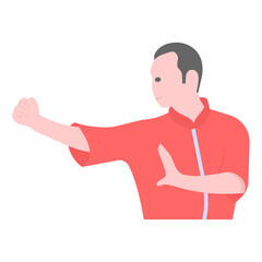 Fototapeta premium Karate master in unique customized flat vector 
