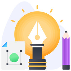 
Innovative vector graphic, flat conceptual icon of creative idea 
