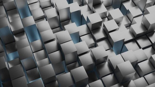 An abstract animation of the random movement of rectangular shapes.