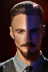 man in light and shadow