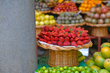 strawberries in a basket