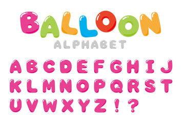 楽しい雰囲気のバルーン風アルファベット素材