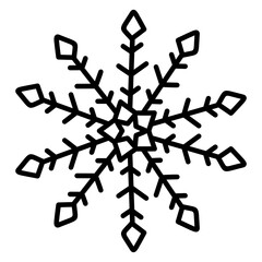 
Snowflake icon in linear style, winter decorative pattern 

