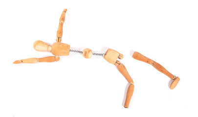 Broken wooden figurine