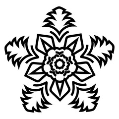 
Snowflake icon in linear style, winter decorative pattern 
