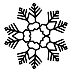 
Snowflake icon in linear style, winter decorative pattern 
