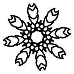 
Snowflake icon in linear style, winter decorative pattern 
