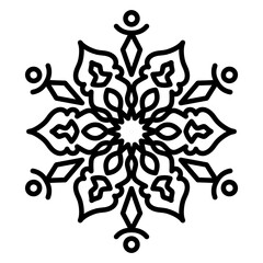 
Snowflake icon in linear style, winter decorative pattern 
