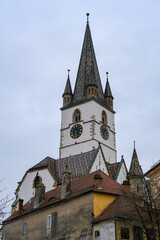 Fototapeta na wymiar Saint Mary Lutheran Cathedral in Sibiu city, Romania