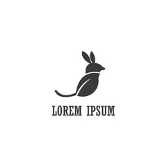 Obraz premium rabbit leaf logo creative design vector illustration