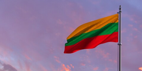 3D rendering of the Lithuania national flag