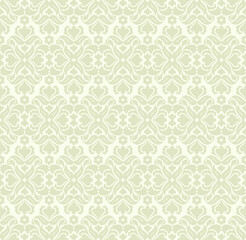 Seamless light background with beige pattern in baroque style. Vector retro illustration. Ideal for printing on fabric or paper for wallpapers, textile, wrapping. 