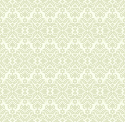 Seamless light background with beige pattern in baroque style. Vector retro illustration. Ideal for printing on fabric or paper for wallpapers, textile, wrapping. 