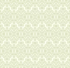 Fototapete Seamless light background with beige pattern in baroque style. Vector retro illustration. Ideal for printing on fabric or paper for wallpapers, textile, wrapping.  © bulbbright
