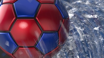 Naklejka premium Soccer ball with Particles under Black Background. 3D sketch design and illustration. 3D high quality rendering. 