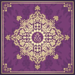 Ganesha, wedding card, royal Rajasthan, India	