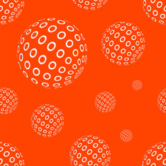 Abstract background. 3D balls. Seamless pattern with balls in motion. Vector image.