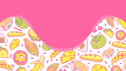 Culinary Foods Pink Background