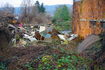 Municipal waste in the area of the dump