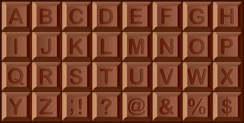 Vector set of chocolate letters