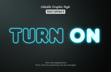 Glowing Blue light, Editable Graphic Style text effect
