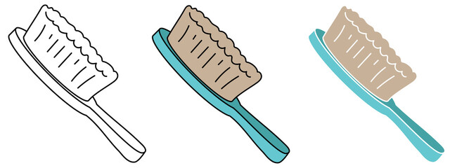 cleaning brush hand drawn design vector illustration