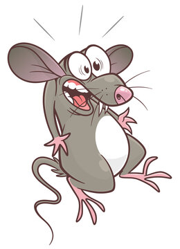 Scared pest mouse cartoon vector illustration. Cartoon pest mouse series.