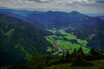 wonderful glowing green valley while hiking in the summer