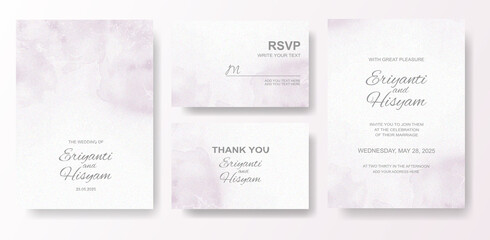 Watercolor wedding invitation card