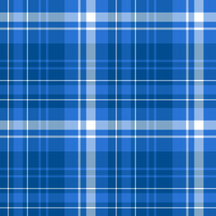 Seamless pattern in dark blue and white colors for plaid, fabric, textile, clothes, tablecloth and other things. Vector image.