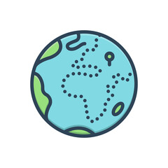 Color illustration icon for state