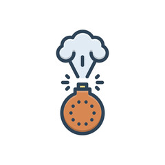 Color illustration icon for destruction