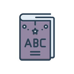 Color illustration icon for english