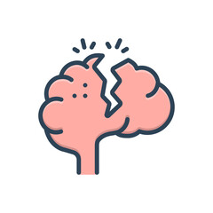 Color illustration icon for serious