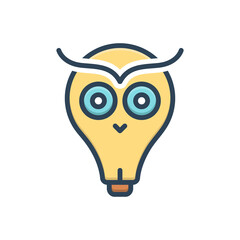 Color illustration icon for wise