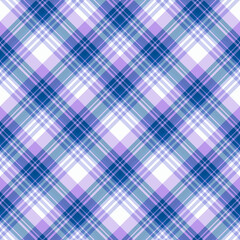 Seamless pattern in dark blue, light violet and white colors for plaid, fabric, textile, clothes, tablecloth and other things. Vector image. 2